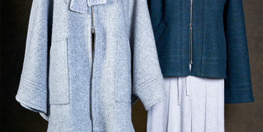 Wendecape, Merino-Doubleface-Walk/Lurex-Hose, Viskose; 2-Wege-Kastenjacke, Merino-Strick-Walk/Strickhose, Cashmere